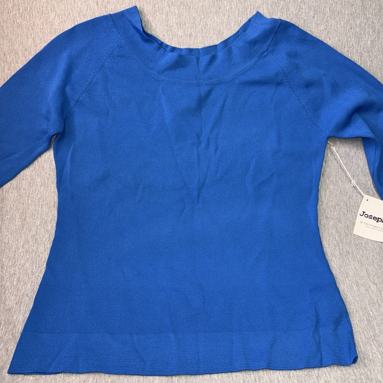 Joseph A. Women's Blue Knit Sweater Top 3/4 Sleeve Boat Neck Nwt Size Xl